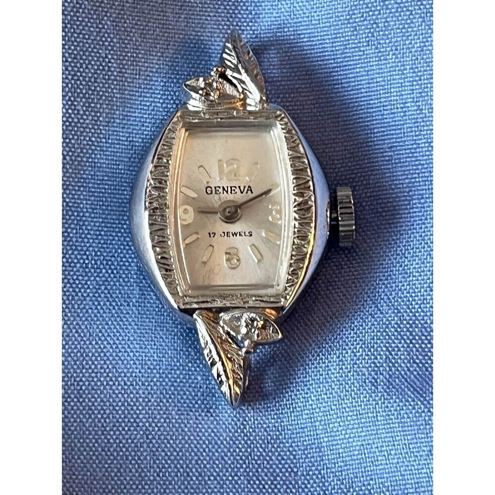 Vintage Geneva Ladies Women’s Watch 17 Jewels Manual Stainless Art Deco Style